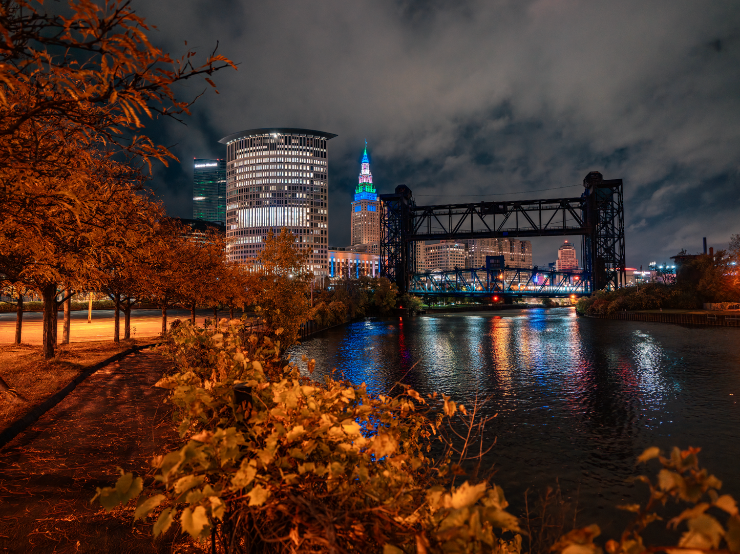 Fall Night Skylines in Cleveland, Ohio